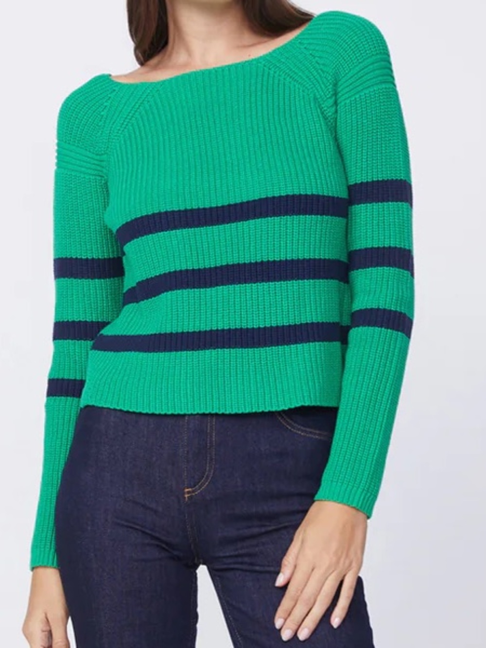 Striped Raglan Pullover Sweater in Irish Crush by Stateside